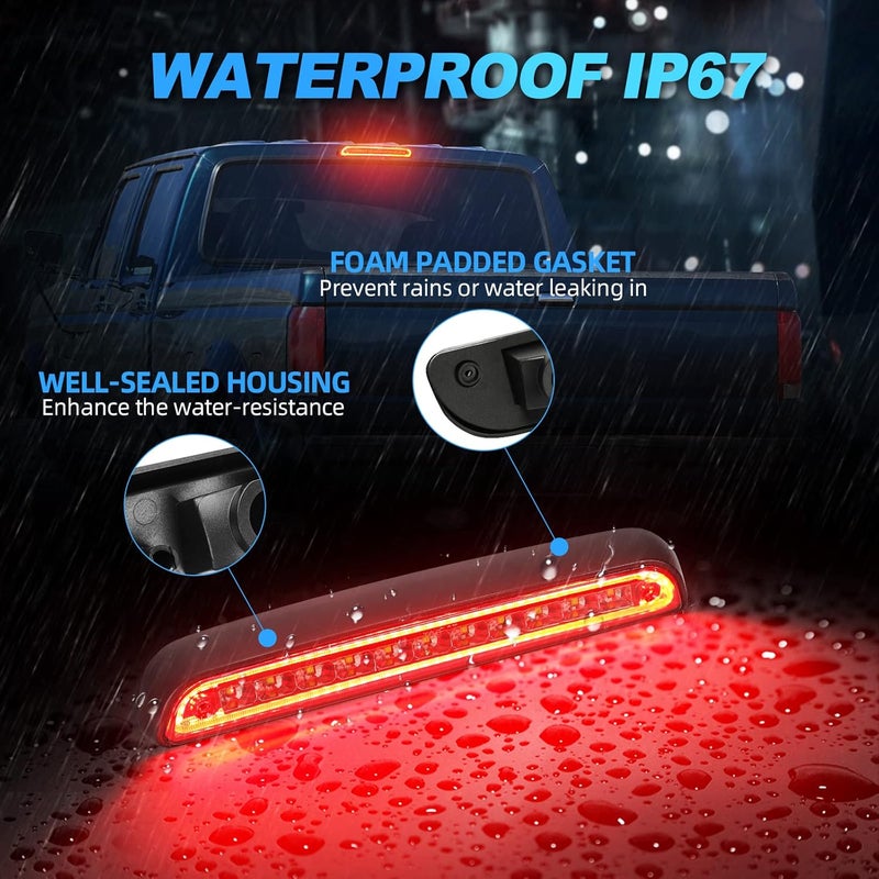 SUPAREE LED Third Brake Light Smoked Lens Fit for 1992 1993 1994 1995 1996 1997 F-ord F150 F250 F350 Super Duty Bronco, 3rd Brake Light Assembly Roof White Cargo Light Red High Mount Lamp - Image 5
